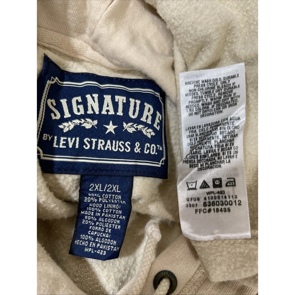Levi's‎ Signature Pullover Hoodie Sweatshirt Beige XXL